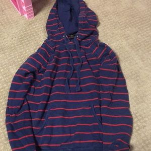 Blue and red hoodie